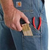 relaxed straight rugged flex® double-front denim dungaree