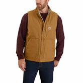 men's mock-neck sherpa-lined vest - loose fit - washed duck