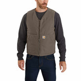 relaxed fit washed duck sherpa-lined vest