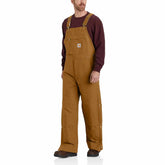 loose fit firm duck insulated bib overall - 2 warmer rating