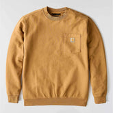 relaxed fit midweight garment dye french terry crewneck pocket sweatshirt