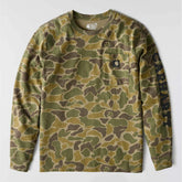 relaxed fit heavyweight long-sleeve pocket camo logo graphic t-shirt
