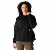 women's oversized-fit midweight hooded heart graphic sweatshirt