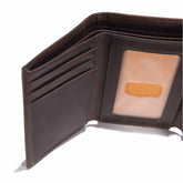 oil tan trifold wallet