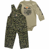 boys' 2-piece long sleeve bodysuit & canvas overall set (baby)