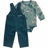 girls' 2-piece long sleeve bodysuit & canvas overall set (baby)