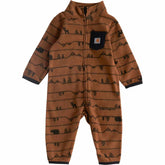 kids' long sleeve printed zip-front coverall (baby)