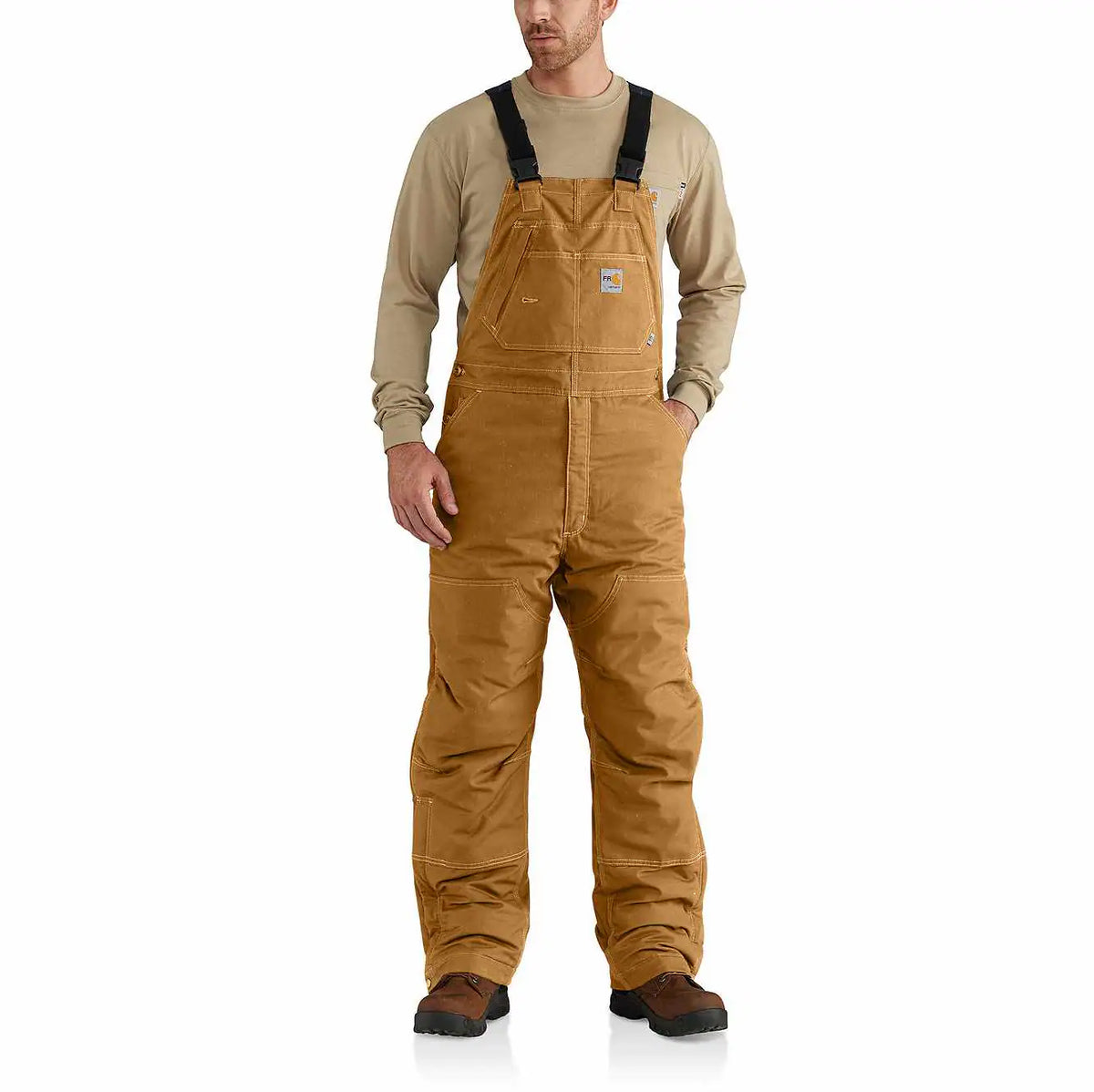 flame-resistant quick duck® bib overall/quilt-lined
