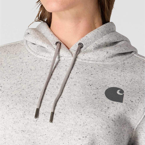 women's relaxed fit midweight logo sleeve graphic hoodie