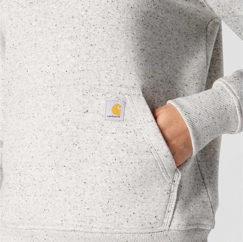 women's relaxed fit midweight logo sleeve graphic hoodie