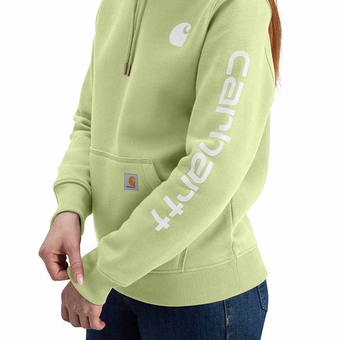 women's relaxed fit midweight logo sleeve graphic hoodie