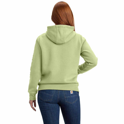 women's relaxed fit midweight logo sleeve graphic hoodie