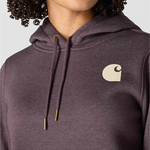 women's relaxed fit midweight logo sleeve graphic hoodie