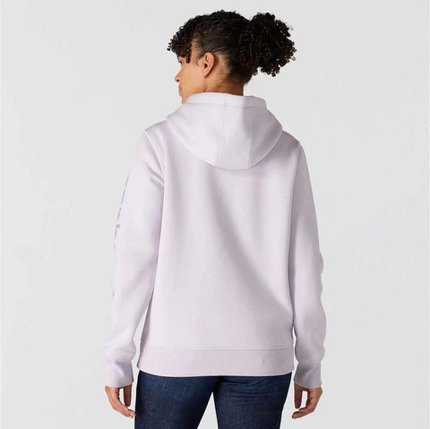 women's relaxed fit midweight logo sleeve graphic hoodie
