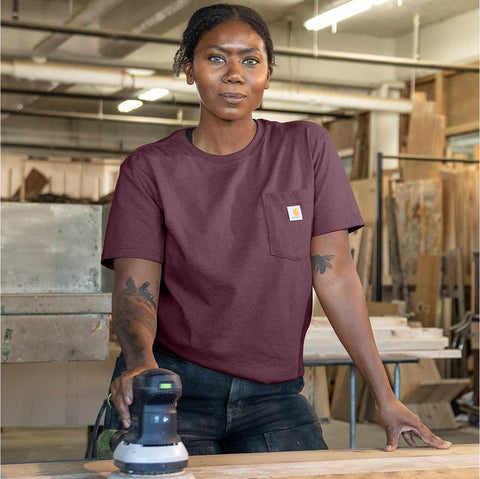 women's loose fit heavyweight short-sleeve pocket t-shirt