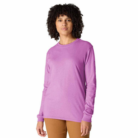 women's loose fit heavyweight long-sleeve logo sleeve graphic t-shirt