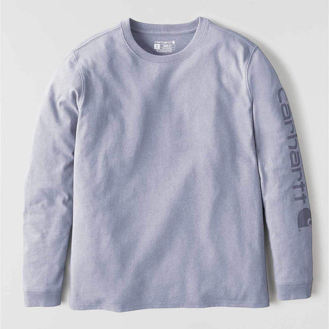 women's loose fit heavyweight long-sleeve logo sleeve graphic t-shirt