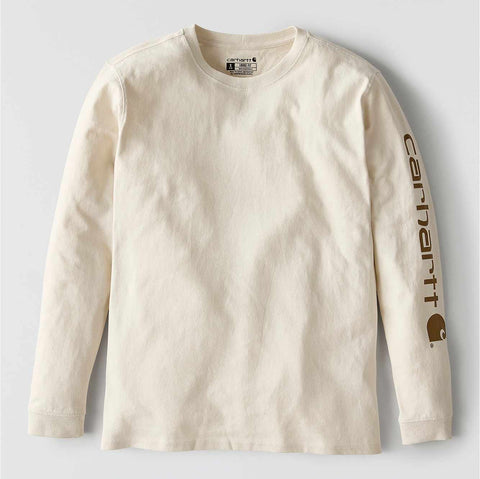 women's loose fit heavyweight long-sleeve logo sleeve graphic t-shirt