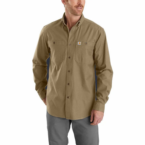 rugged flex® relaxed fit midweight canvas long-sleeve shirt