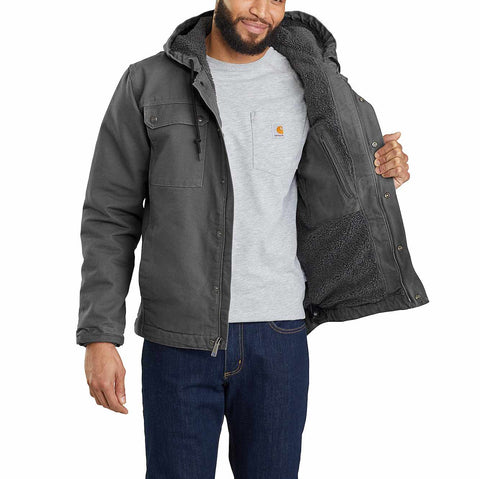 men's sherpa-lined utility jacket - relaxed fit - washed duck