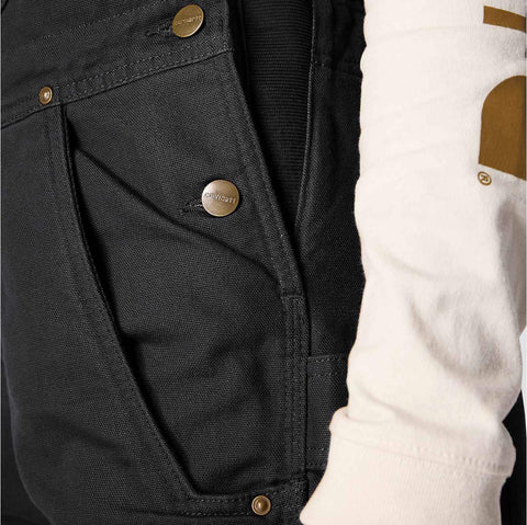 women's insulated bibs - relaxed fit - washed duck - 3 warmest rating