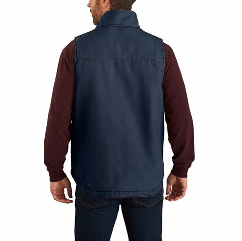 men's mock-neck sherpa-lined vest - loose fit - washed duck