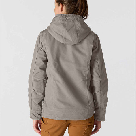 women's sherpa lined jacket - loose fit - washed duck - 3 warmest rating