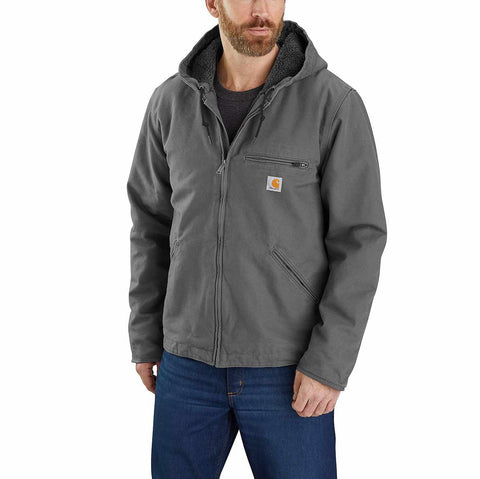 men's sherpa-lined jacket - relaxed fit - washed duck - 3 warmest rating
