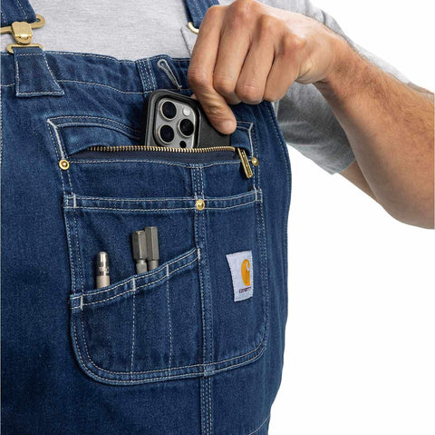 loose fit denim bib overall