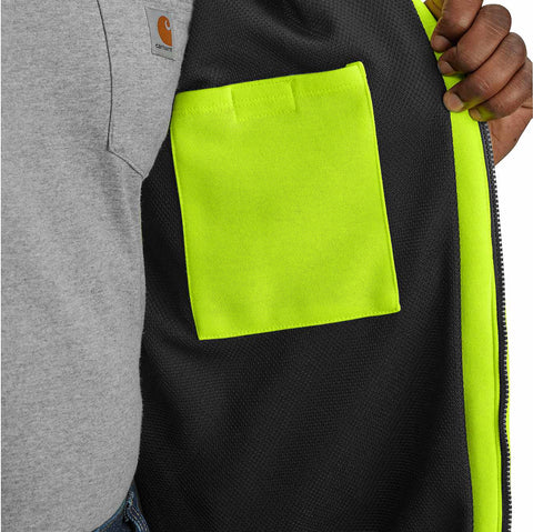 high-visibility loose fit midweight thermal-lined full-zip class 3 sweatshirt