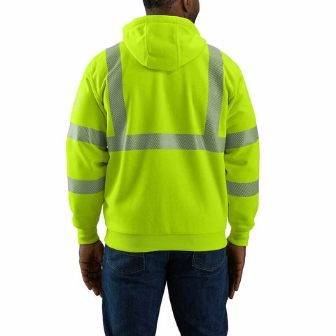high-visibility loose fit midweight thermal-lined full-zip class 3 sweatshirt