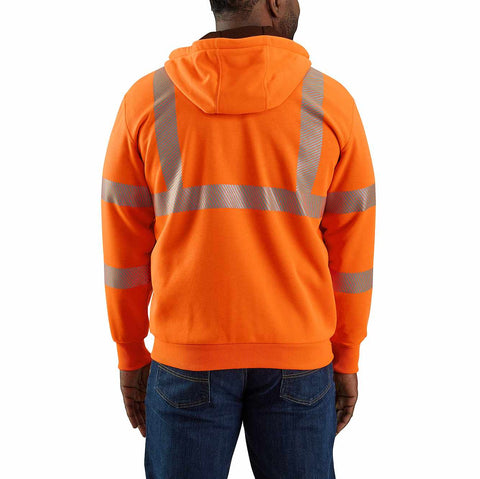 high-visibility loose fit midweight thermal-lined full-zip class 3 sweatshirt
