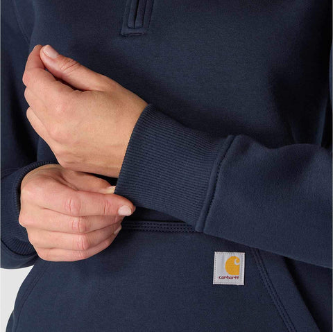 women's relaxed fit midweight quarter-zip mock-neck sweatshirt