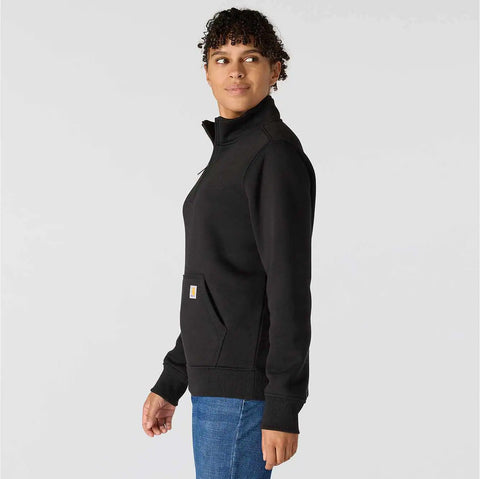 women's relaxed fit midweight quarter-zip mock-neck sweatshirt