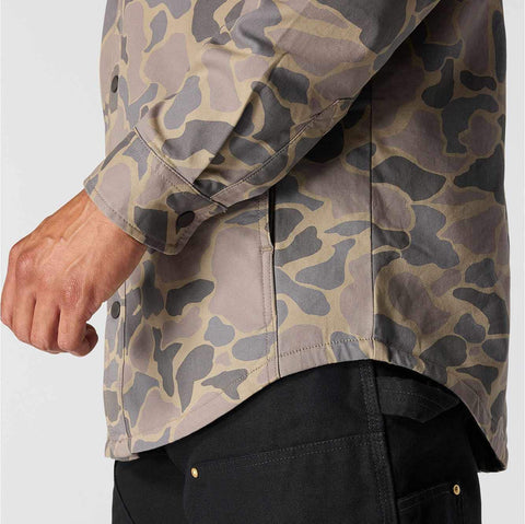 rugged flex® relaxed fit canvas fleece-lined shirt jac