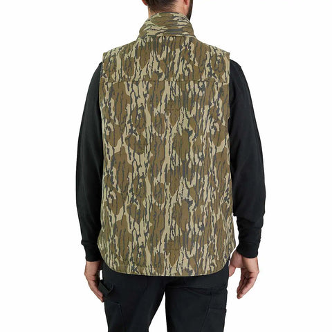 rugged flex® duck loose fit sherpa-lined camo mock-neck vest