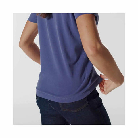 women's re-engineered relaxed fit midweight short-sleeve garment dye pocket t-shirt