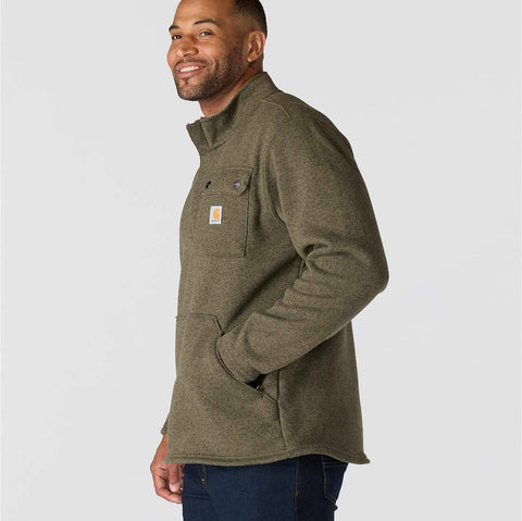 relaxed fit midweight quarter-zip pocket sweater fleece