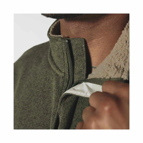 relaxed fit midweight quarter-zip pocket sweater fleece