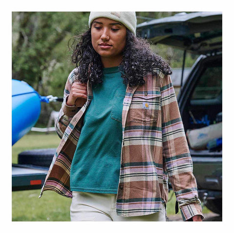 women's tencel™ fiber series relaxed fit long-sleeve flannel shirt