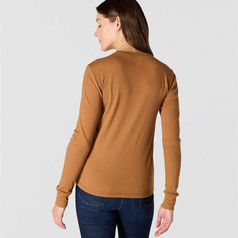 women's tencel™ fiber series relaxed fit long-sleeve ribbed henley shirt