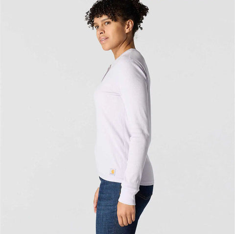 women's tencel™ fiber series relaxed fit long-sleeve ribbed henley shirt