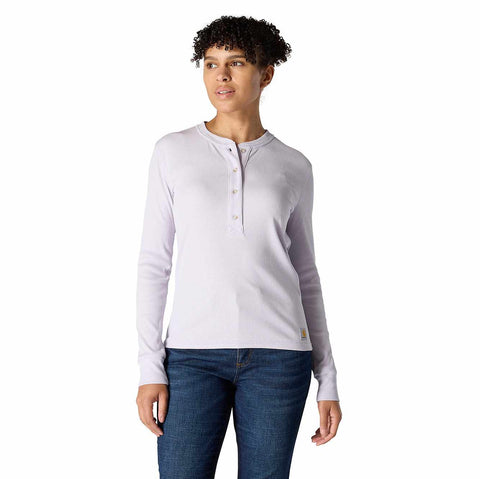 women's tencel™ fiber series relaxed fit long-sleeve ribbed henley shirt