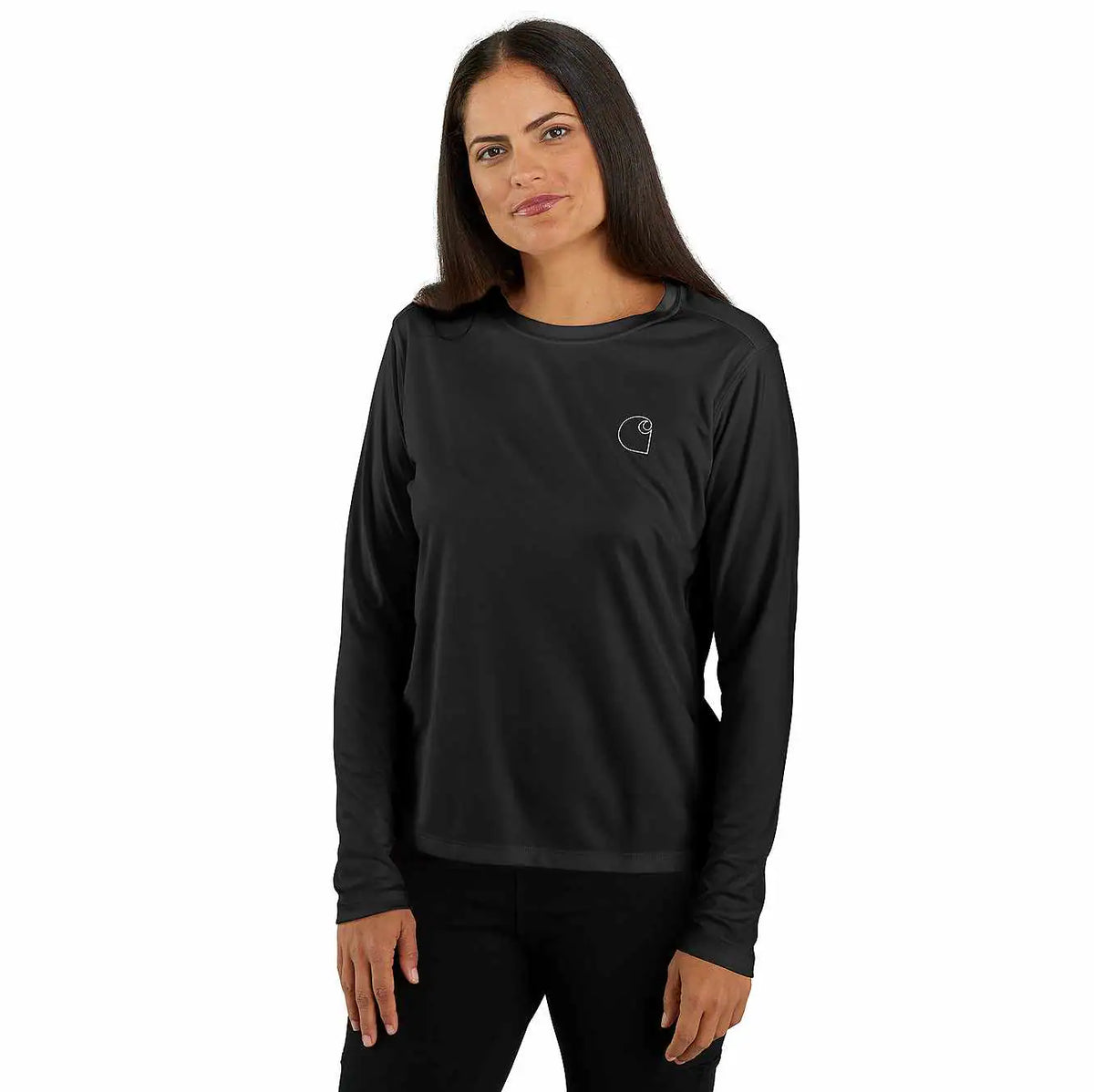 women's force sun defender™ relaxed fit lightweight long-sleeve logo graphic t-shirt