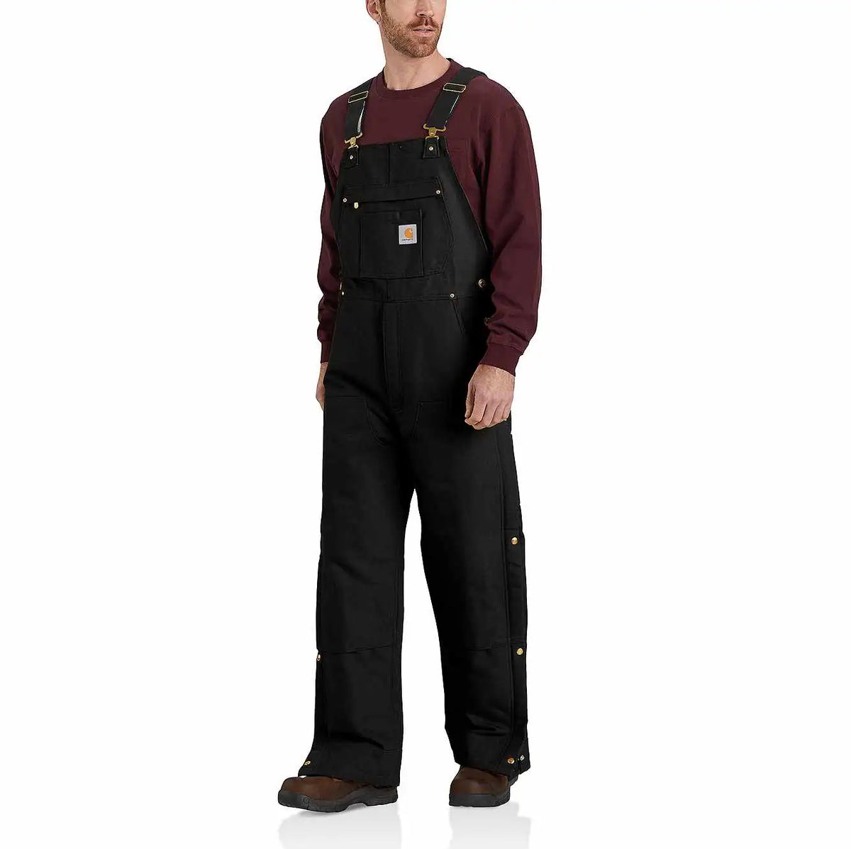 loose fit firm duck insulated bib overall - 2 warmer rating