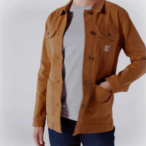 women's rugged flex® loose fit canvas chore coat - 1 warm rating