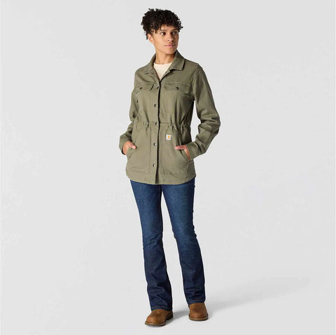 women's tencel™ fiber series relaxed fit canvas coat - 1 warm rating