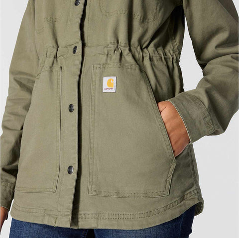 women's tencel™ fiber series relaxed fit canvas coat - 1 warm rating
