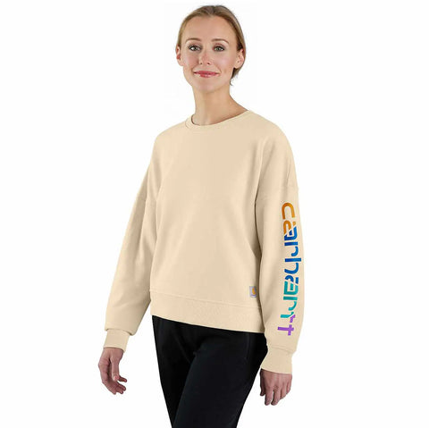 women's tencel™ fiber series loose fit sleeve graphic sweatshirt