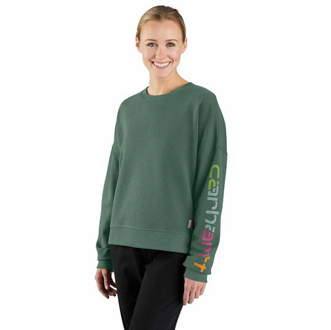 women's tencel™ fiber series loose fit sleeve graphic sweatshirt